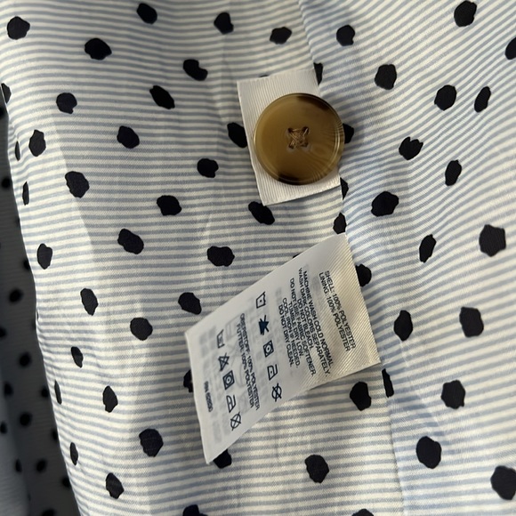 NWOT Lands’ End Tan Dress Trench Coat Blue Satin Lining - Picture 5 of 8